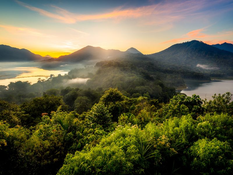 Vista de los lagos gemelos